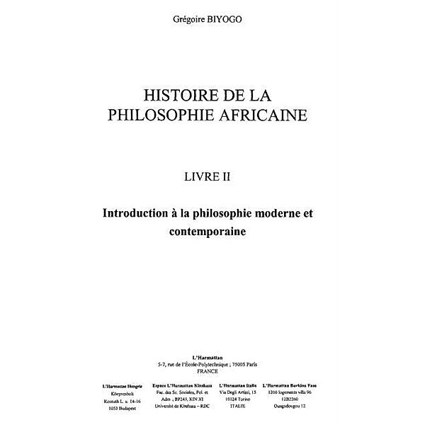 Histoire de la philosophie africaine t. / Hors-collection, Collectif