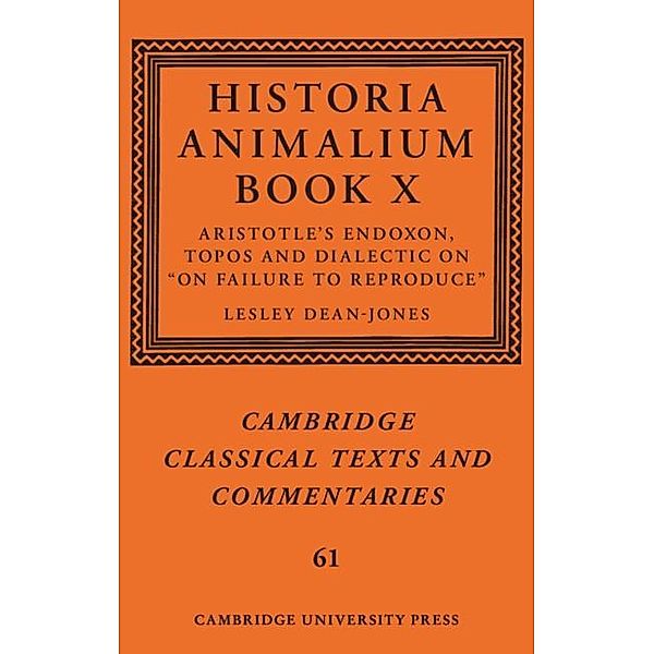 Historia Animalium Book X