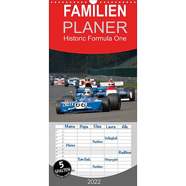 Historic Formula One - Familienplaner hoch (Wandkalender 2022 , 21 cm x 45 cm, hoch), Markus Faber