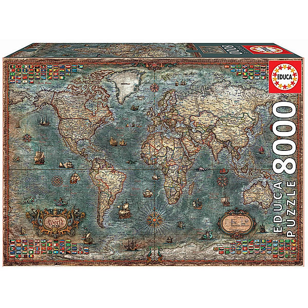 Educa Puzzle, Carletto Deutschland Historical World Map (Puzzle)