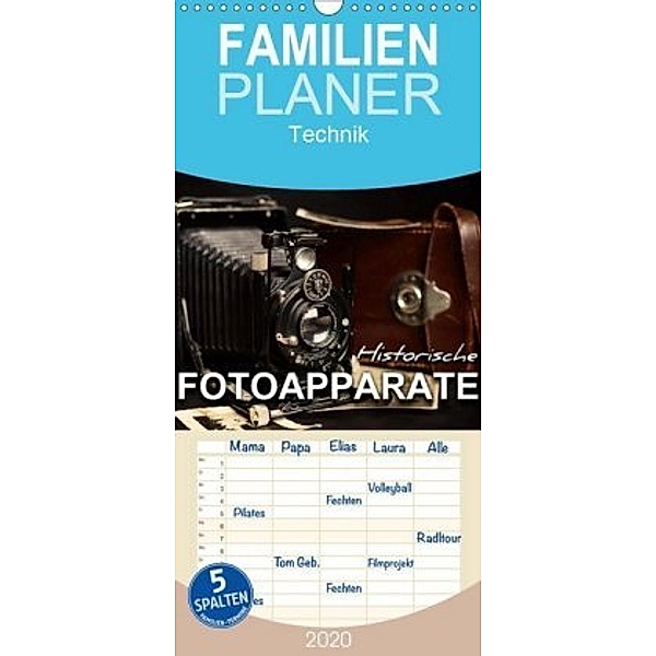 Historische Fotoapparate - Familienplaner hoch (Wandkalender 2020 , 21 cm x 45 cm, hoch), Renate Bleicher