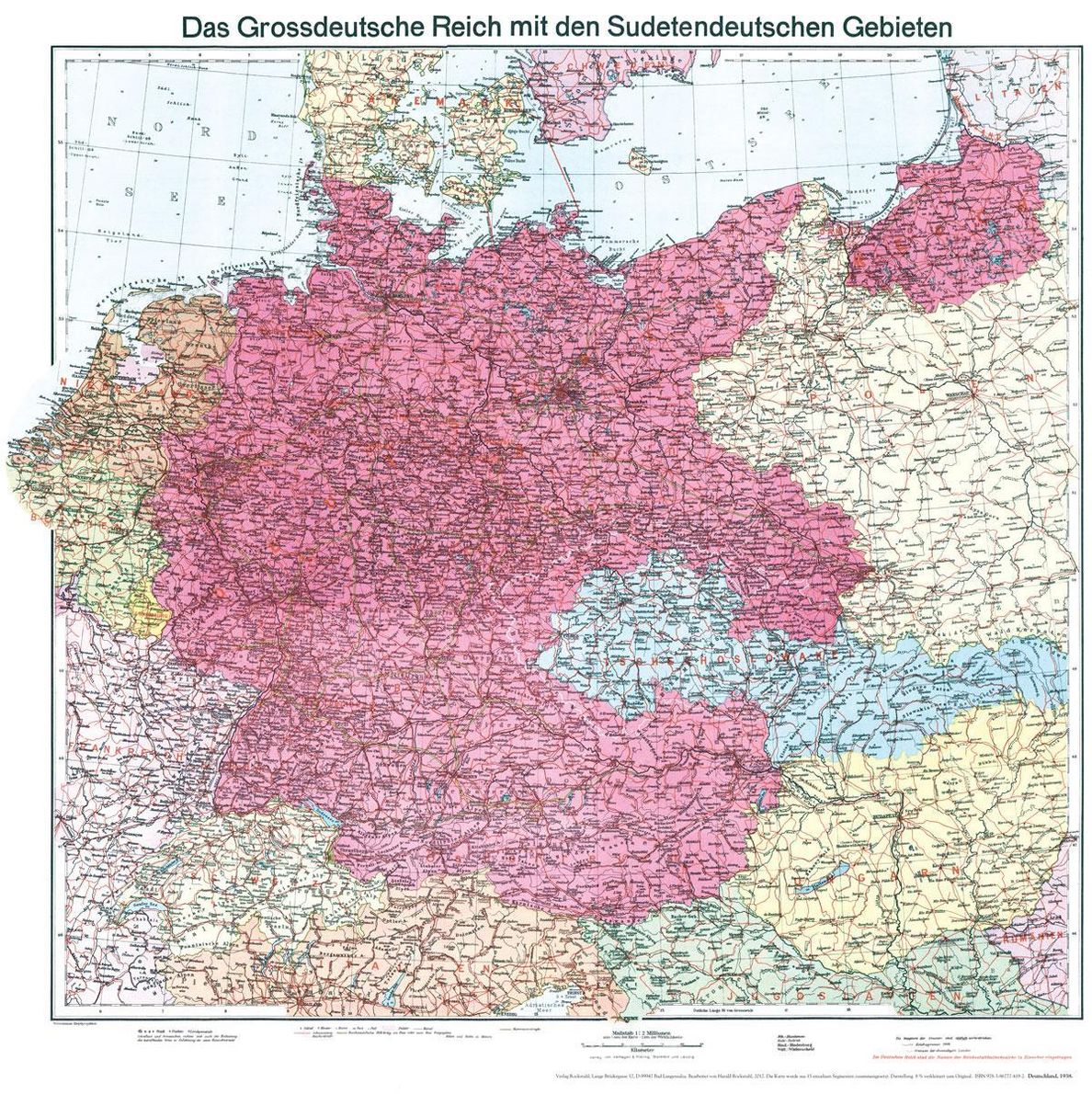 Historische Karte: Deutschland - Das Großdeutsche Reich mit dem  Sudetendeutschen Gebieten, 1938 Planokarte Buch versandkostenfrei bei  Weltbild.at bestellen