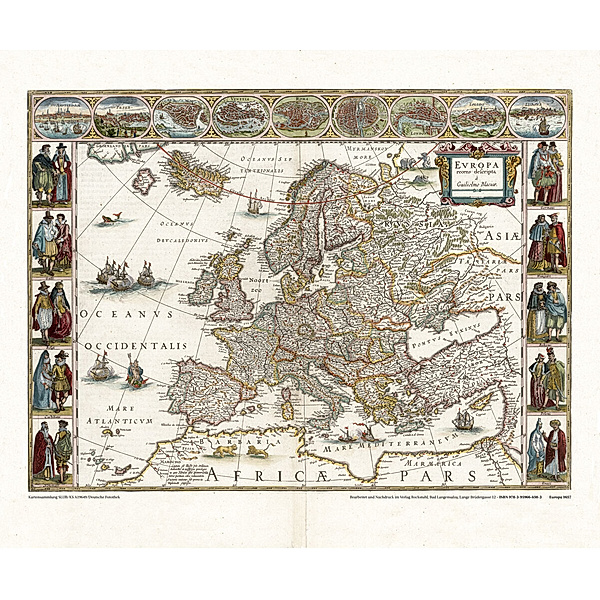 Historische Karte: Europa (1635) 1657 [gerollt], Willem Janszoon Blaeu
