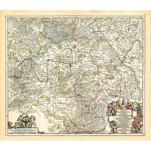 Historische Karte: Fränkischer Reichskreis um 1680 [gerollt], Frederik de Wit
