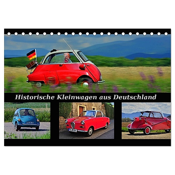Historische Kleinwagen aus Deutschland (Tischkalender 2024 DIN A5 quer), CALVENDO Monatskalender, Ingo Laue