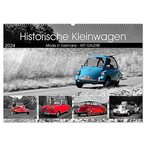 Historische Kleinwagen Made in Germany ART GALERIE (Wandkalender 2024 DIN A2 quer), CALVENDO Monatskalender, Ingo Laue