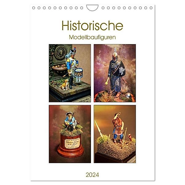 Historische Modellbaufiguren 2024 (Wandkalender 2024 DIN A4 hoch), CALVENDO Monatskalender, Peter Hebgen