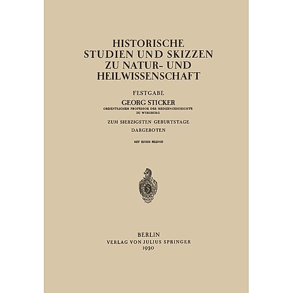 Historische Studien und Skizzen zu Natur- und Heilwissenschaft, Georg Stricker