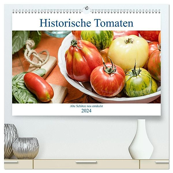 Historische Tomaten - Alte Schätze neu entdeckt (hochwertiger Premium Wandkalender 2024 DIN A2 quer), Kunstdruck in Hochglanz, Dieter Meyer