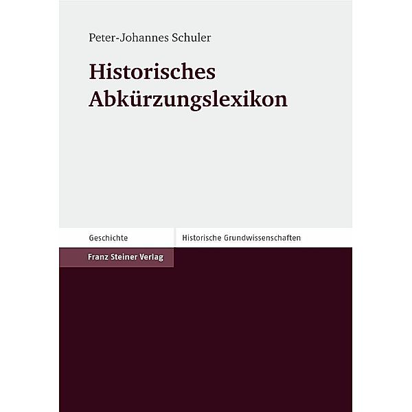 Historisches Abkürzungslexikon, Peter-Johannes Schuler