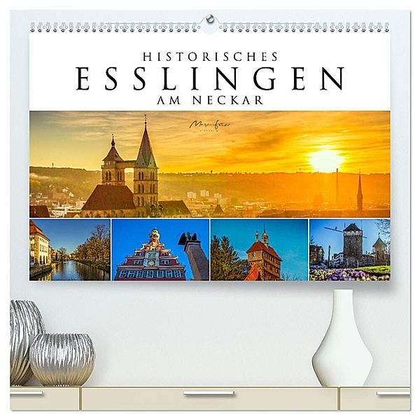 Historisches Esslingen am Neckar 2024 (hochwertiger Premium Wandkalender 2024 DIN A2 quer), Kunstdruck in Hochglanz, Marc Feix Photography