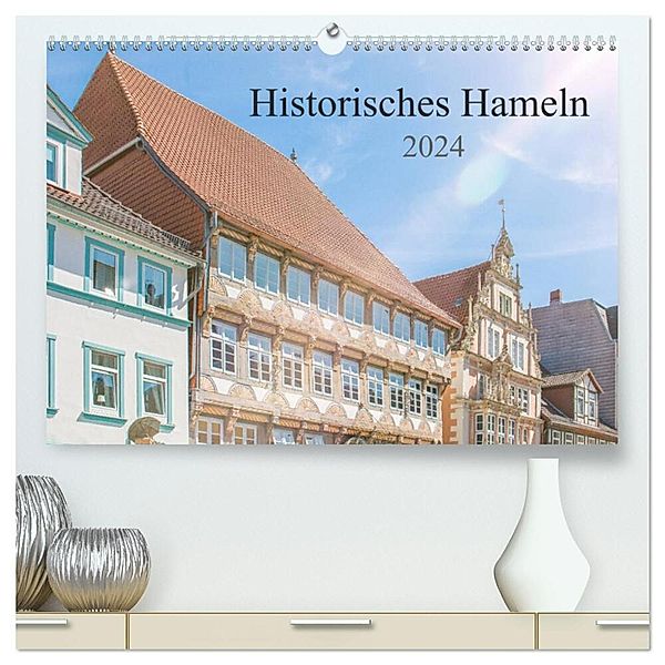 Historisches Hameln (hochwertiger Premium Wandkalender 2024 DIN A2 quer), Kunstdruck in Hochglanz, pixs:sell