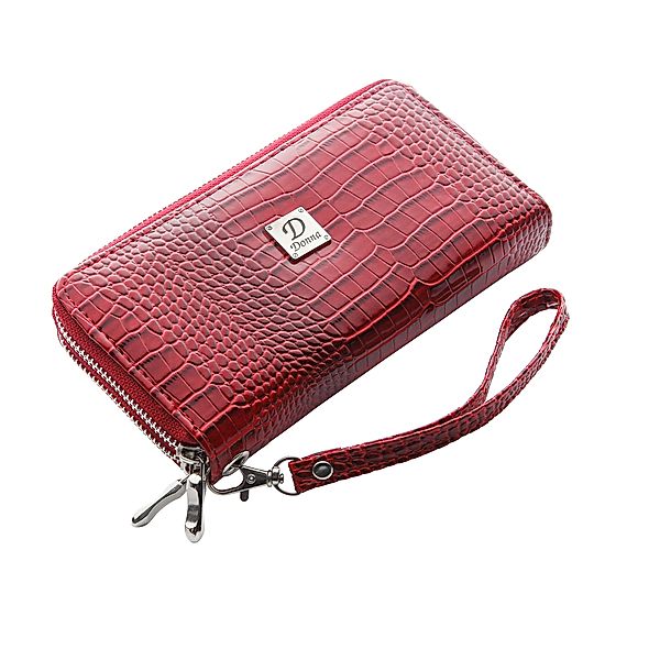 HJP Damen Geldbörse Kroko bordeaux