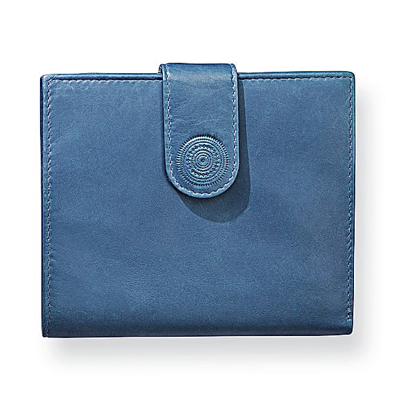 HJP Damenbörse Mandala Leder (Farbe: jeansblau)