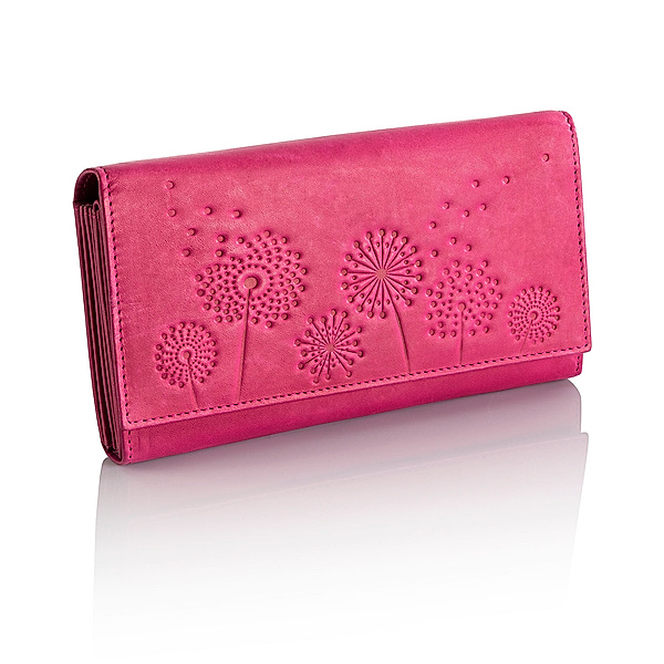 HJP Damengeldbörse Pusteblume Leder (Farbe: magenta)