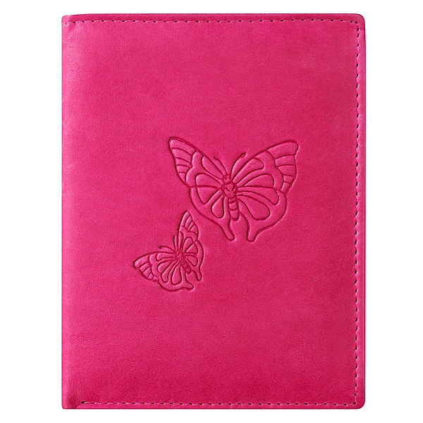 HJP Geldbörse Butterfly, Leder (Farbe: pink)