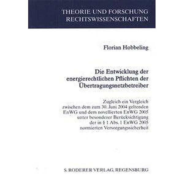 Hobbeling, F: Entwicklung der energierechtlichen Pflichten, Florian Hobbeling