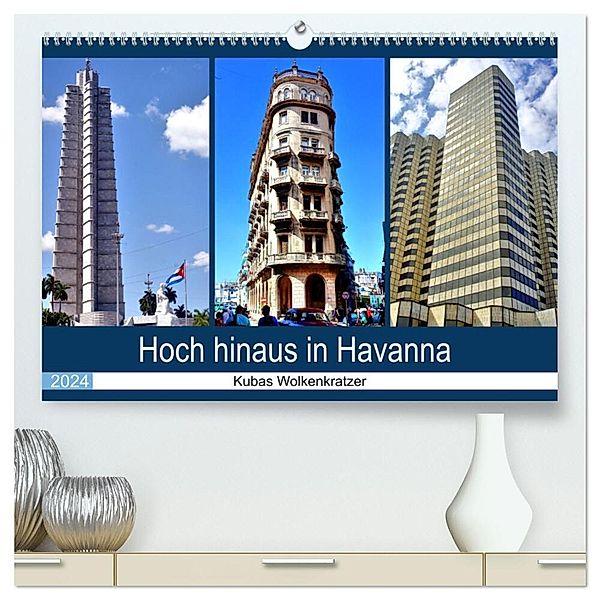 Hoch hinaus in Havanna - Kubas Wolkenkratzer (hochwertiger Premium Wandkalender 2024 DIN A2 quer), Kunstdruck in Hochglanz, Henning von Löwis of Menar