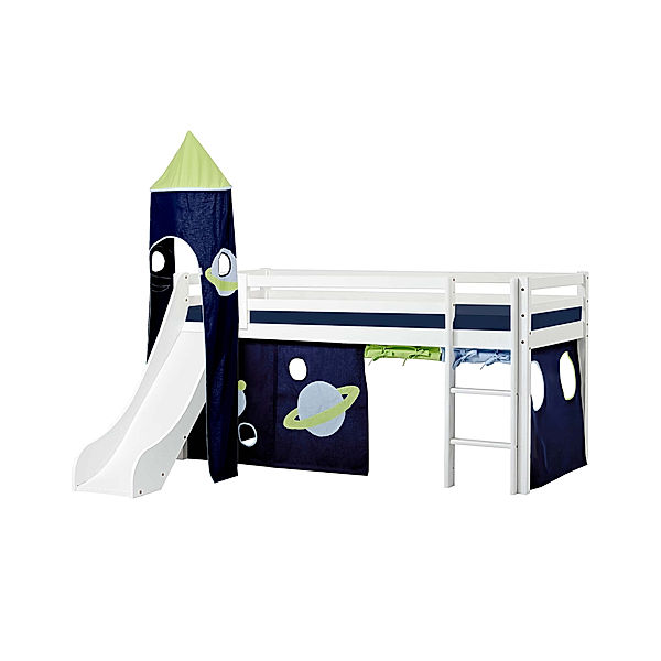 hoppekids Hochbett ECO DREAM SPACE IV 90 x 200 cm (Variante: Schaum-Matratze)