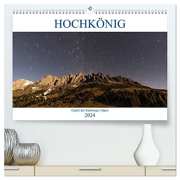 HOCHKÖNIG - Gipfel der Salzburger Alpen (hochwertiger Premium Wandkalender 2024 DIN A2 quer), Kunstdruck in Hochglanz, ferragsoto Fotografie