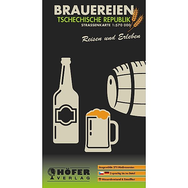 Höfer Straßenkarte Brauereien Tschechische Republik