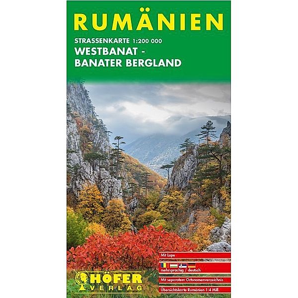 Höfer Strassenkarte Rumänien, Westbanat - Banater Bergland