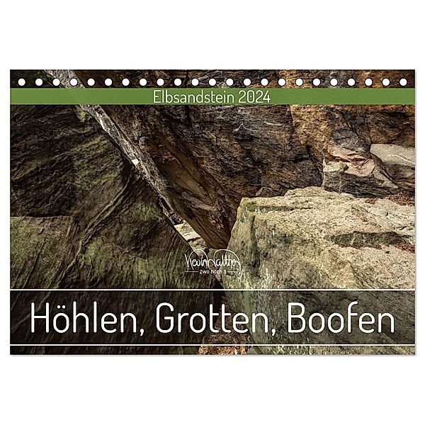 Höhlen, Grotten, Boofen - Elbsandstein (Tischkalender 2024 DIN A5 quer), CALVENDO Monatskalender, Kevin Walther