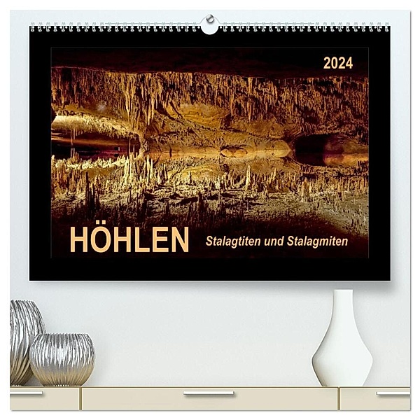 Höhlen, Stalaktiten und Stalagmiten (hochwertiger Premium Wandkalender 2024 DIN A2 quer), Kunstdruck in Hochglanz, Peter Roder
