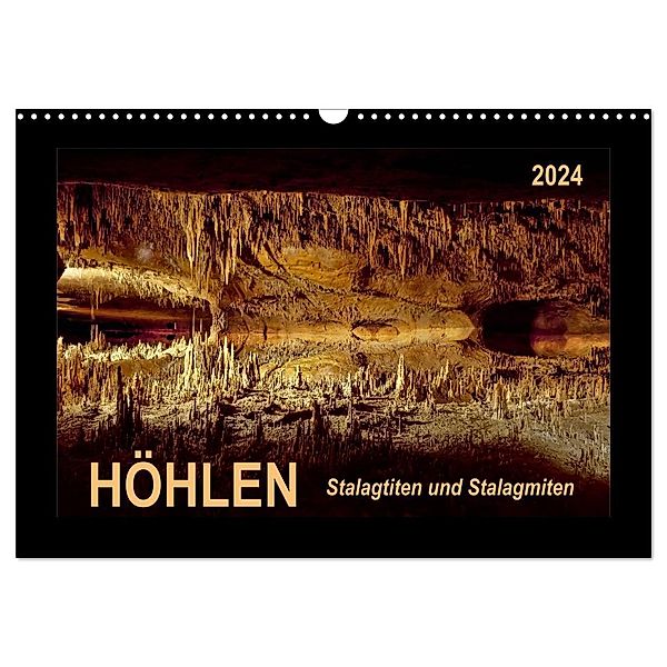 Höhlen, Stalaktiten und Stalagmiten (Wandkalender 2024 DIN A3 quer), CALVENDO Monatskalender, Peter Roder