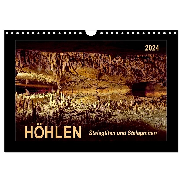 Höhlen, Stalaktiten und Stalagmiten (Wandkalender 2024 DIN A4 quer), CALVENDO Monatskalender, Peter Roder