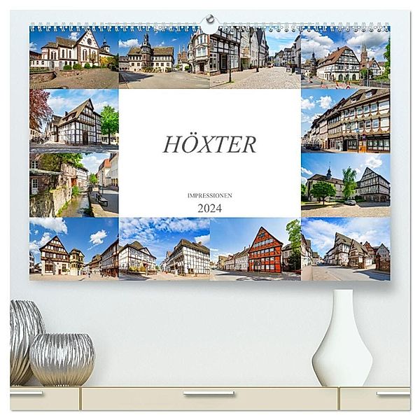 Höxter Impressionen (hochwertiger Premium Wandkalender 2024 DIN A2 quer), Kunstdruck in Hochglanz, Dirk Meutzner