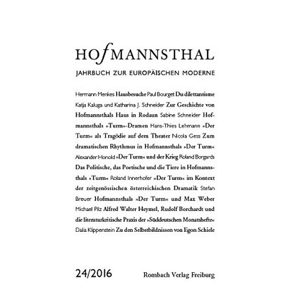 Hofmannsthal Jahrbuch Band 24 /2016, Ursula Renner