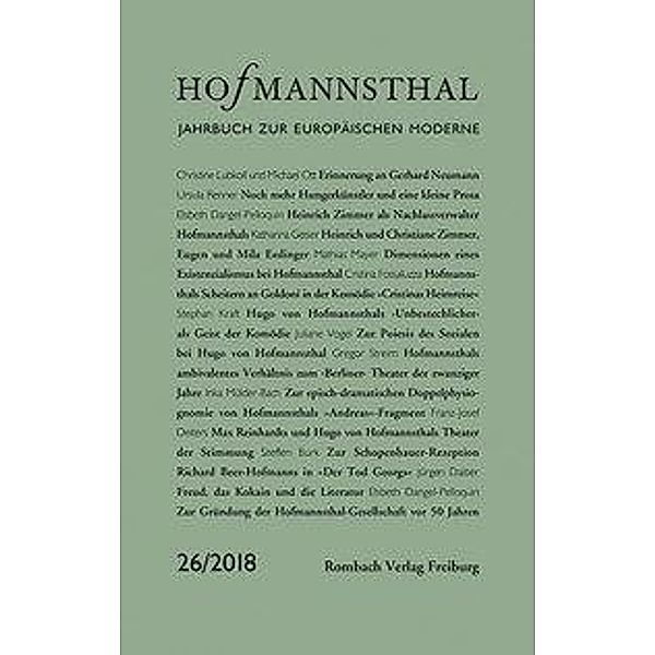Hofmannsthal-Jahrbuch: Bd.26 2018