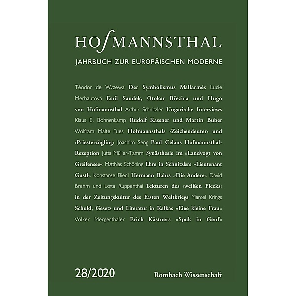 Hofmannsthal - Jahrbuch zur Europäischen Moderne / Hofmannsthal. Jahrbuch zur europäischen Moderne Bd.28
