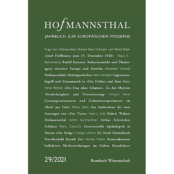 Hofmannsthal - Jahrbuch zur europäischen Moderne / Hofmannsthal. Jahrbuch zur europäischen Moderne Bd.29