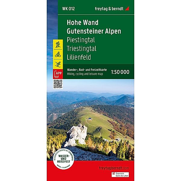 Hohe Wand - Gutensteiner Alpen, Wander-, Rad- und Freizeitkarte 1:50.000, freytag & berndt, WK 012