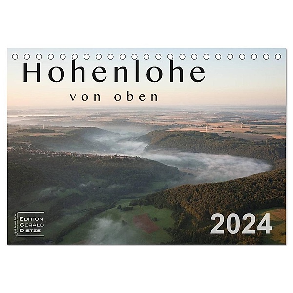 Hohenlohe von oben (Tischkalender 2024 DIN A5 quer), CALVENDO Monatskalender, Gerald Dietze
