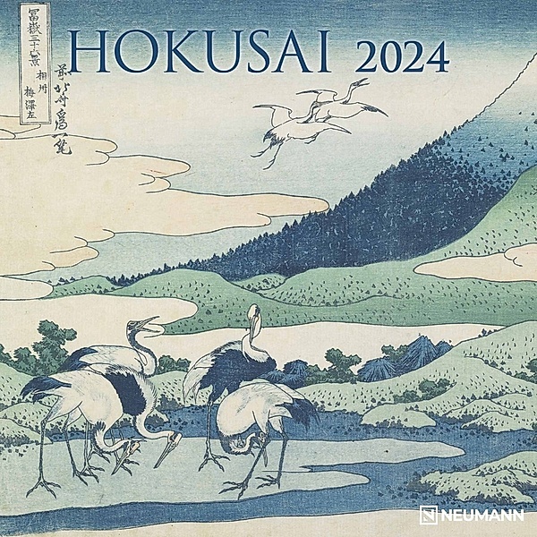 Hokusai 2024 - Wand-Kalender - Broschüren-Kalender - 30x30 - 30x60 geöffnet - Kunst-Kalender