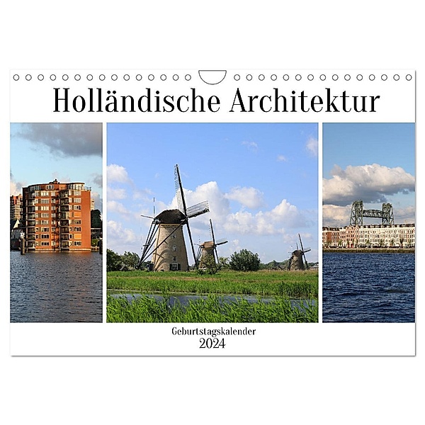 Holländische Architektur Geburtstagskalender (Wandkalender 2024 DIN A4 quer), CALVENDO Monatskalender, Frank Gayde