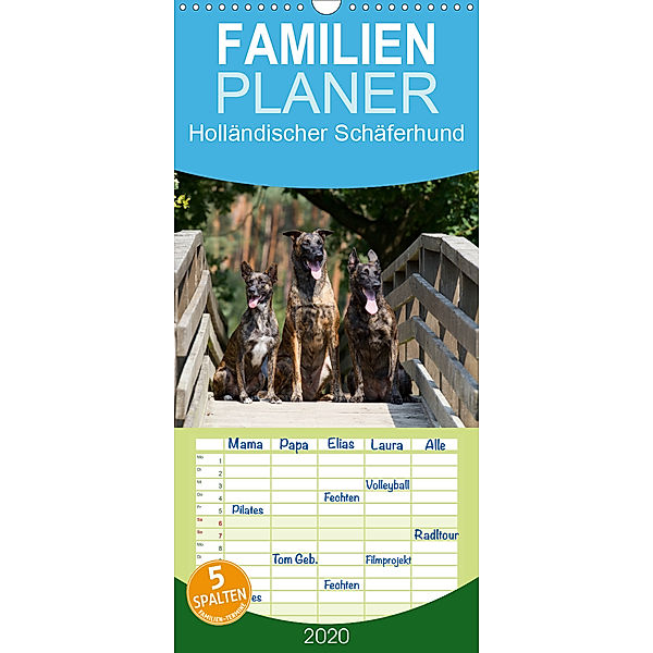 Holländischer Schäferhund - Familienplaner hoch (Wandkalender 2020 , 21 cm x 45 cm, hoch), Verena Scholze