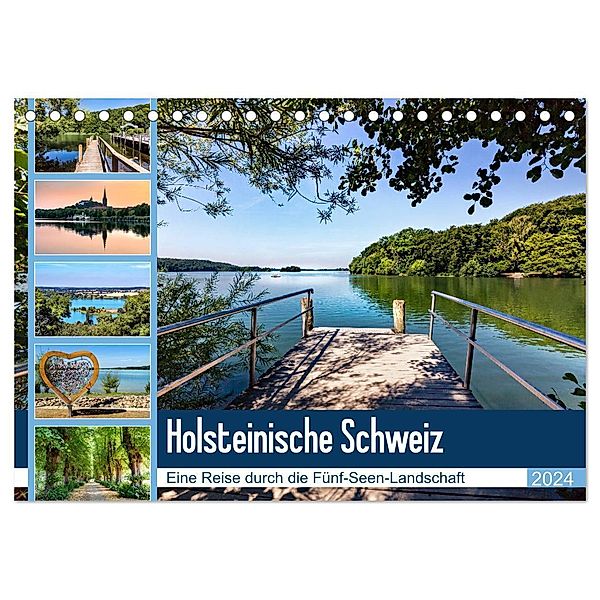 Holsteinische Schweiz - Fünf-Seen-Landschaft (Tischkalender 2024 DIN A5 quer), CALVENDO Monatskalender, Andrea Dreegmeyer