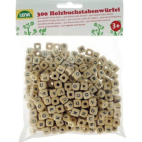 LENA® Holz Buchstabenwürfelperlen 300-teilig