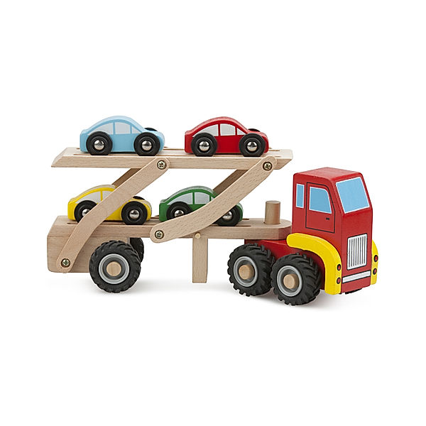 New Classic Toys Holz-Fahrzeug AUTOTRANSPORTER in bunt