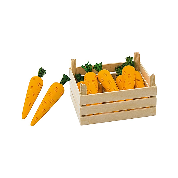 Goki Holz-Gemüse MÖHREN IN GEMÜSEKISTE 10-teilig in orange
