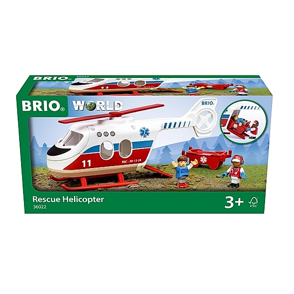 Brio Holz-Hubschrauber WORLD - RESCUE 4-teilig