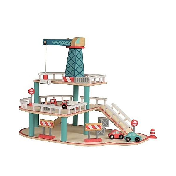 Egmont Toys Holz-Parkhaus GARAGE WITH CRANE (45x36x38)