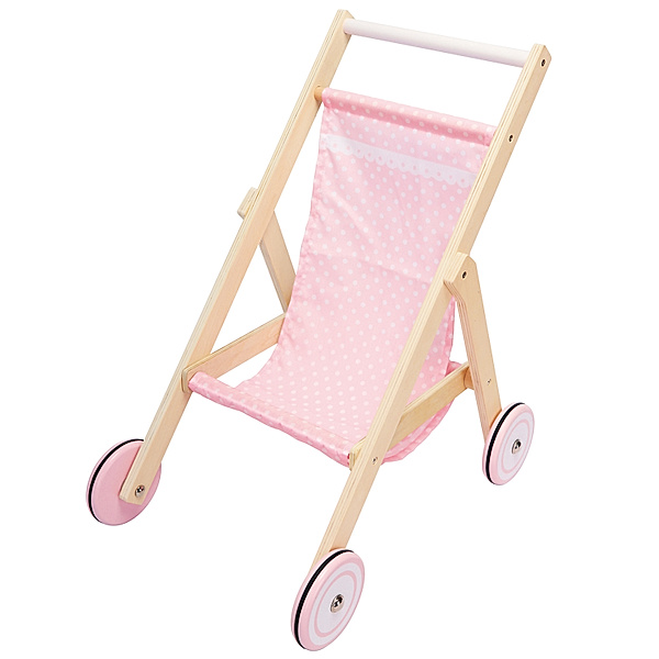 New Classic Toys Holz-Puppenbuggy PLAYFUL in natur/rosa