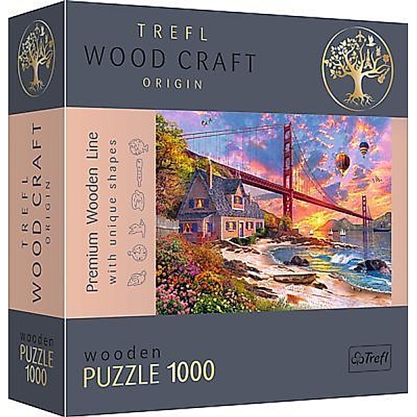 Trefl Holz Puzzle 1000  Sonnenuntergang am Golden Gate