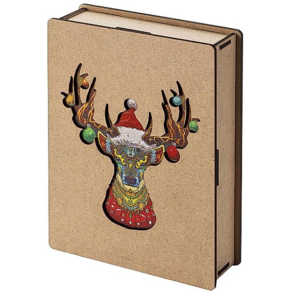 Holz-Puzzle, Christmas Deer in Holzbox, 200 Teile