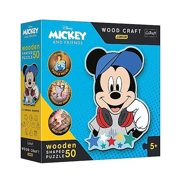 Trefl Holz Puzzle Junior 50  Disney - Mickey Maus